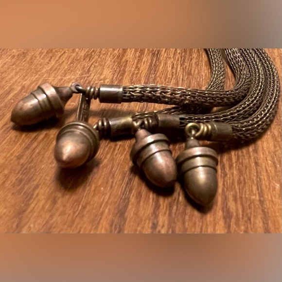 Sarah Cavender Metalworks brown metal rope tassel flower belt main image 8
